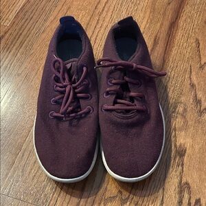 Men Allbirds Burgundy Lace-Up Shoes Wool Runners.